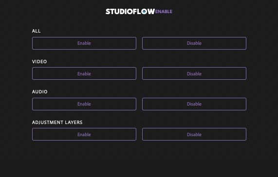 Real StudioFlow Enable plugin interface